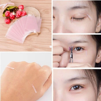 

50pcs invisible double eyelid tape magic eyelid stickers double sided strip adhesive fiber Stretch objects for eye tools
