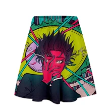 Женская юбка с высокой талией Mob Psycho 100, плиссированные 3D юбки с аниме, одна дырочка с серией, модная юбка-стрейч с японским рисунком