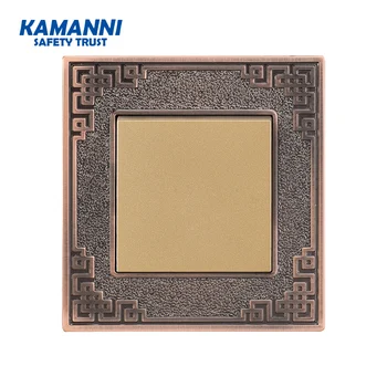 

Luxury metal hand-polished button switch pattern engraving Chinese style control wall lighted light switch 1/2/3 gang 1/2 way