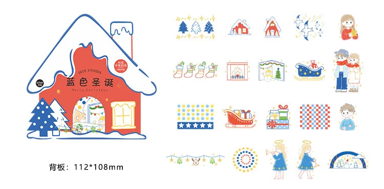 40 шт./упак. Красочная рождественская серия настенные наклейки для детской DIY дневник в стиле Скрапбукинг Фотоальбомы - Цвет: D