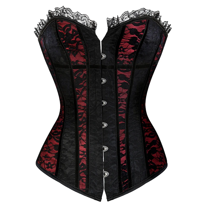 

Sexy Lace Lace Overbust Corset Women Bustier Top Waist Trainer Body Shaping And Slimming Clothing Plus Size S-6XL