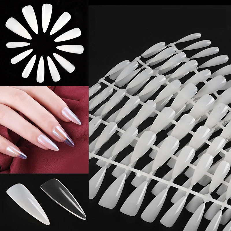 

6 Types False Nails Press on Nails Coffin Nails DIY Nails Art Plastic Set Nail Art Display Practice Acrylic UV Gel Polish Tool