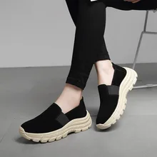 

Women Casual Shoes Fashion 2022 Comfortable Slip On Flats Suede Daily Spring Sneakers Large Size 43 Walking Shoes Female Ladies