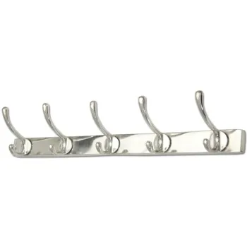 

Decors-89915 Clothes Rack Aluminum C/5 Hooks _ 51x9x12 Cm