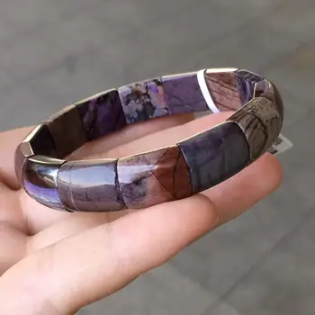 

11.9x6mm Natural Sugilite Purple Gemstone Rectangle Beads Stretch Bracelet Bangle Women Charms Bracelet AAAAA