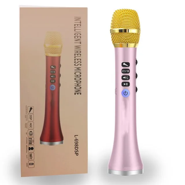 pink Cewaal профессиональный микрофон для караоке беспроводной динамик портативный Bluetooth микрофон для телефона iphone ручной динамический микрофон - Цвет: pink