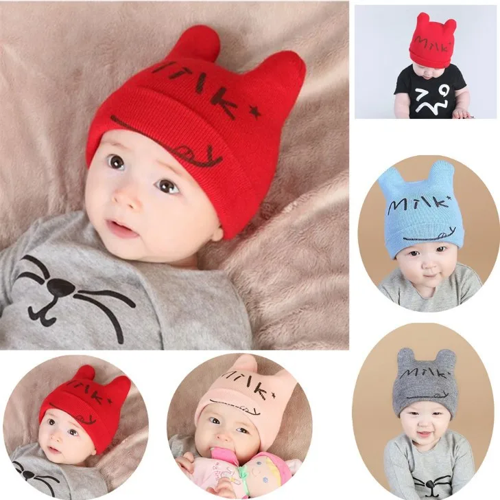 

Shaking Voice Network Red Celebrity Style CHILDREN'S Embroidery Knitted Hat 0-6-Year-Old Baby Cute Lettered Warm Hat Wool Cap