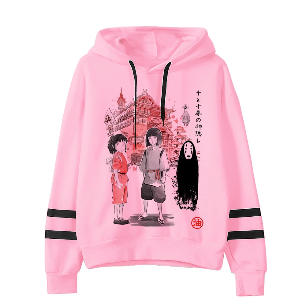 Женская толстовка с капюшоном totoro Spirit Away забавная японская розовая рисунком kawaii