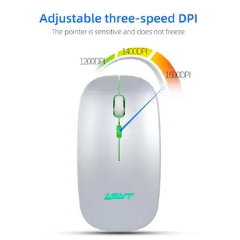 

Silent Bluetooth 5.1 Wireless Mouse Dual Mode Charging Wireless Mouse Silent 2.4G Mouse Rechargeable Mouse For Office Games