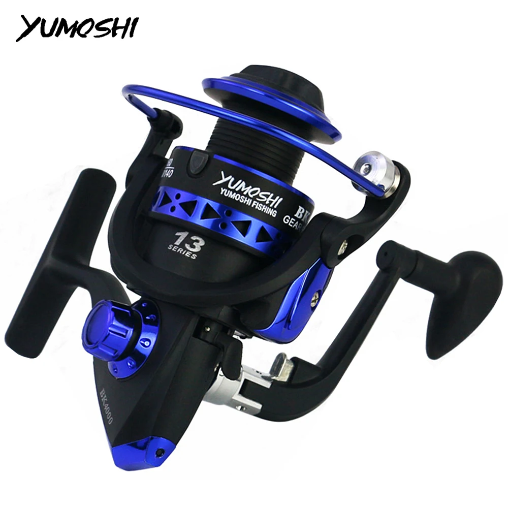 YUMOSHI Fishing Reel Metal Spool Spinning Reel 13BB 5.5:1 Stainless Steel Handle Line Spool Saltwater Fishing Accessories Sea