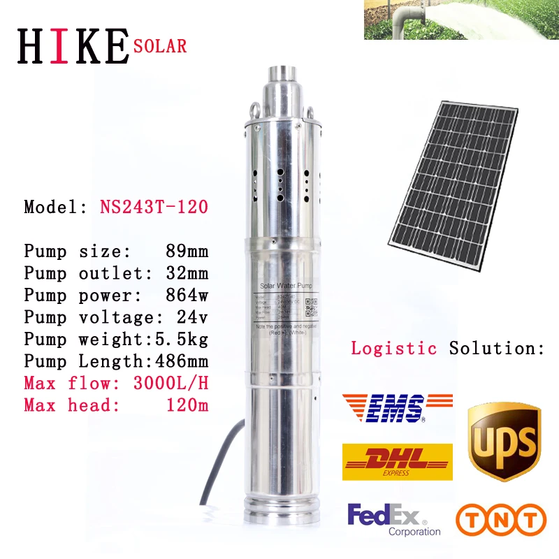 

Hike solar equipment Screw motor build-in MPPT solar energy systems water pumping kit solar pump for drip irrigation NS243T-120