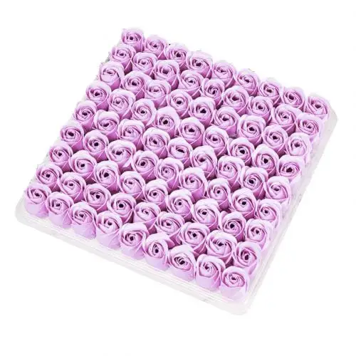 Light Purple 81 шт., искусственное мыло для ванны с цветочным рисунком розы, ароматизированное искусственное мыло с цветами, незаменимый подарок на свадьбу, День Святого Валентина, вечерние праздничные принадлежности - Цвет: Light Purple