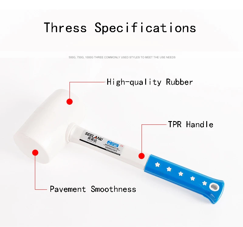Горячая 500 г/750 г/1000 г эластичный резиновый молоток бесшовные сварочные ручные инструменты для украшения дома TPR ручка ремонтные инструменты