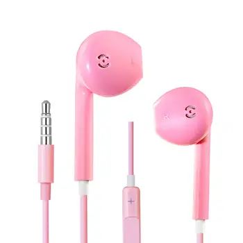 

Pink Color 3.5mm Earphones Wire Hybrid Stereo In-Ear earphone With Mic Wire Sound Control for iPhone 6 6S Plus 5 5S