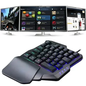 

One-Handed Mechanical Keyboard Left Hand Game Keypad For LOL/PUBG/ Fortnite 35 Keys Usb Gaming Keyboard pc gamer completo