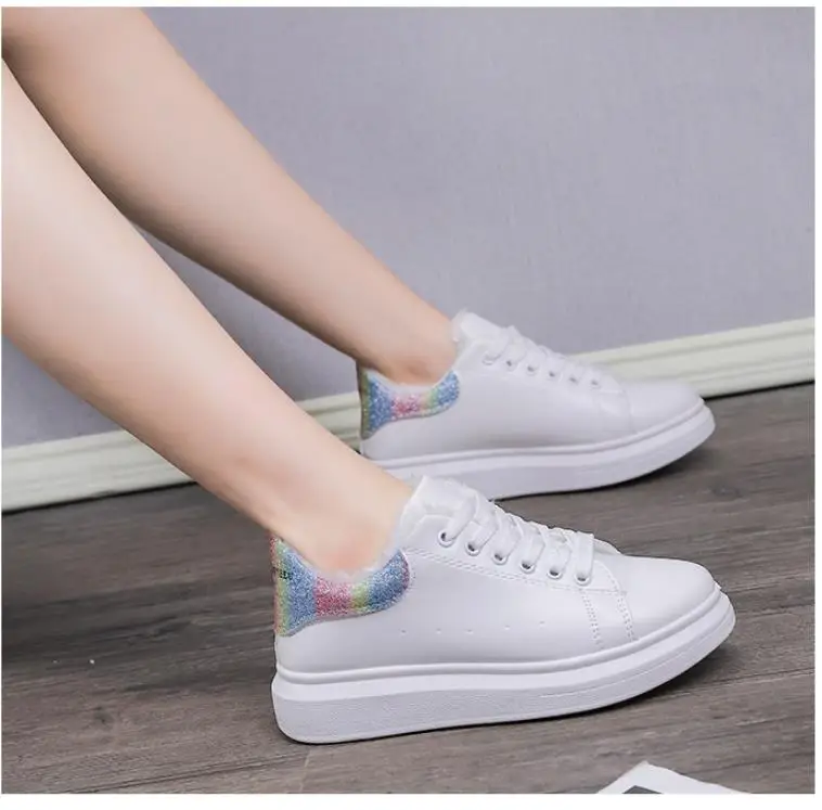 Botas mujer invierno/ очень популярные женские зимние кроссовки с высоким берцем; теплые женские уличные зимние ботинки на толстой подошве; женская обувь