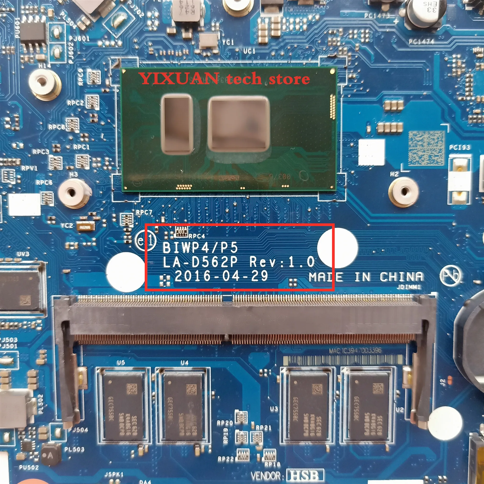 BIWP4/P5 LA-D562P для lenovo Ideapad 110-15isk материнская плата для ноутбука с i3-6100U 4G памяти R5 M430 2G ТЕСТ ОК