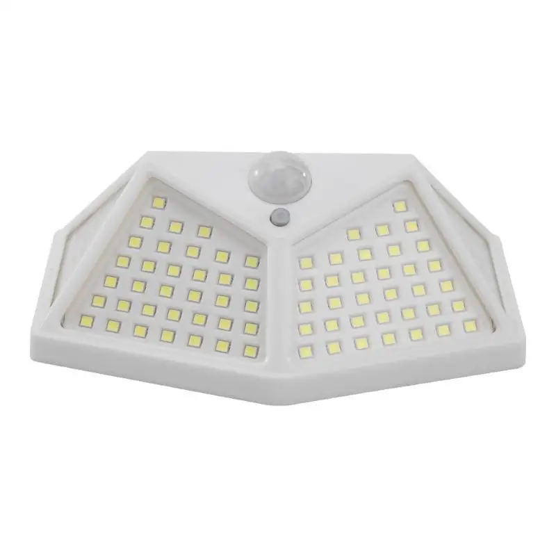 VKTECH 100LED четырехсторонний солнечный светильник с датчиком движения PIR, настенный светильник, водонепроницаемый уличный светильник на солнечных батареях для сада, двора, улицы