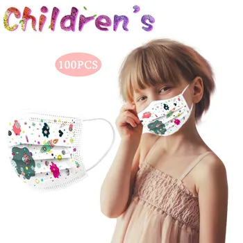 

Children's Safety Air Fog Mask Disposable Mascarilla desechable Face Mask Non-woven 3 Ply Ear Loop Activated Carbon masks 100PC