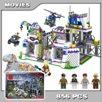 

856pcs Jurassic World Dinosaur Indominus Rex Breakout TS8000 Model Building Blocks Gifts Brick Compatible With