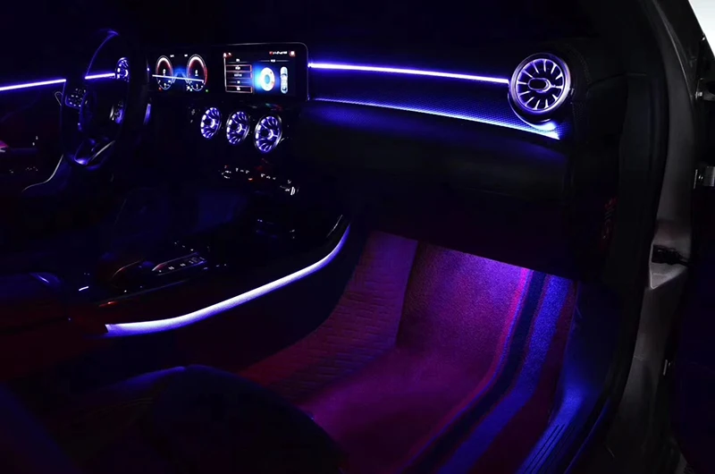 Окружающий светодиодный светильник для benz A class W117, турбина, вентиляционное отверстие, автомобильный светильник для украшения, лампа для синхронизации с оригинальным автомобилем