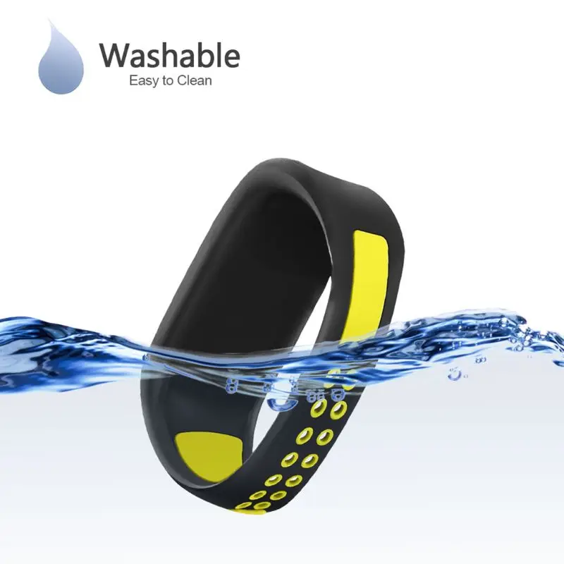 Two-color Silicone Breathable Watchband Wrist Strap Sports Bracelet Replacement for smart watch