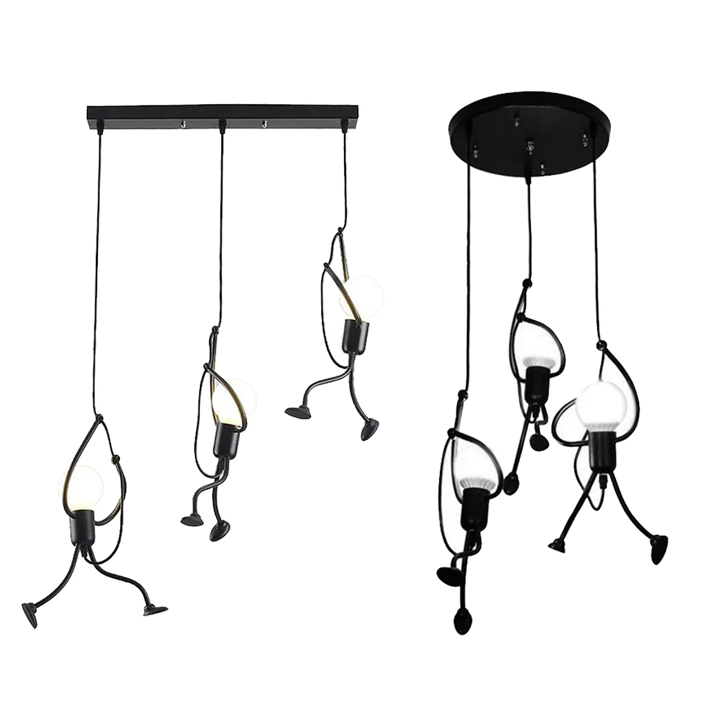 

Iron Climbing Man Chandelier Ceiling Light Lighting Bedroom Charming Black