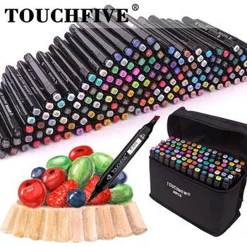 

TouchFive 36/48/80/168 Color Marker Pens Manga Drawing Alcohol Based Sketch Felt-Tip Oily Twin Brush Pens