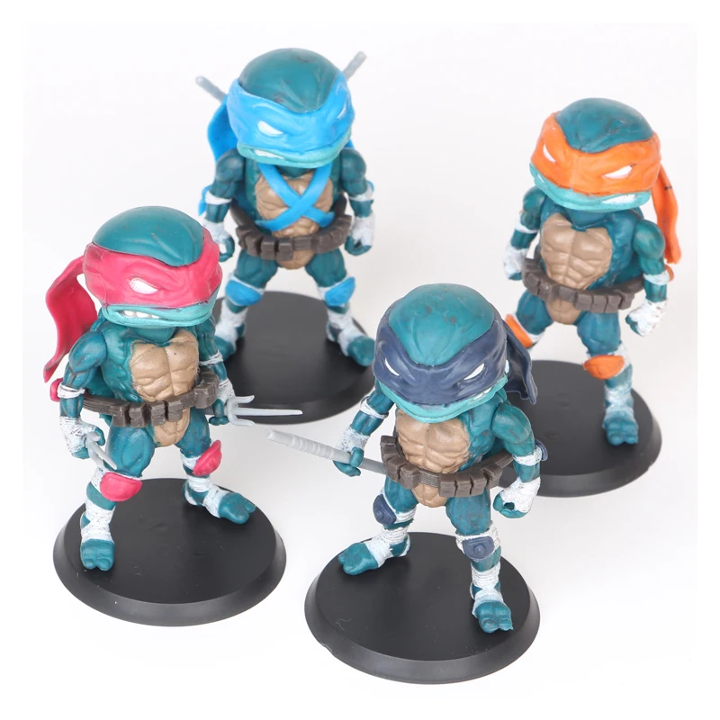 

4pcs/set Animation 9cm Q Version Ninja Cartoon Turtles Action Figure PVC Model Toys Japanese Anime Figures Kids Gifts