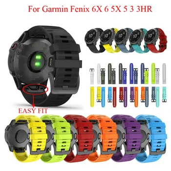 

JKER Silicone Quick Fit Watchband Strap for Garmin Fenix 6X Pro Easyfit Wrist Band Strap For Garmin Fenix 6 Fenix 5X 5 3HR Watch