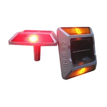 2 шт. СВЕТОДИОДНЫЙ Алюминиевый Солнечный дорожный штифт с хвостовиком для безопасности дорожного движения, мигающий светильник