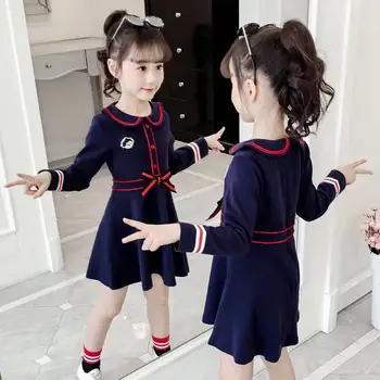 

2020 Girls Dress Spring Autumn Kids Children College Wind Cotton Long Sleeve Dress Children Kids Casual Princess Dress For Girls