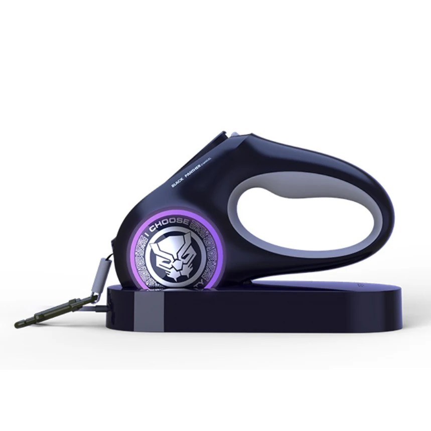 Superhero Dog Leash LED Retractable Collar Light Leash harness with