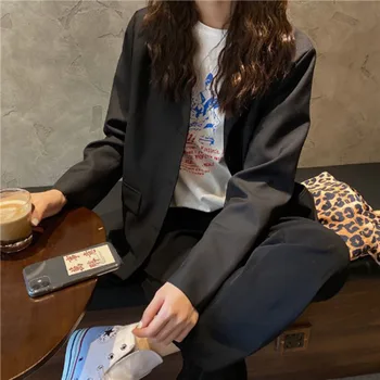 

Summer New Fashion Solid White Black Blazer Jacket Women Casual Pockets Long Sleeve Work Suit Coat Office Ladies Slim Blazers