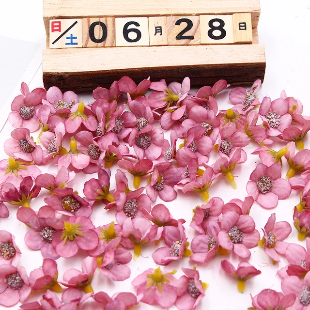 50&100pcs Mini Silk Multicolor Daisy Artificial Flower Heads For Wedding Wreath Scrapbooking DIY Gifts Candy Box Home Decoration D-Pink