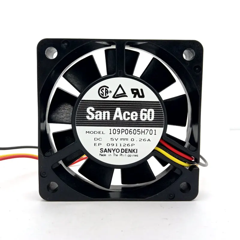 SANYO 109P0605H701 DC5V 0.26A 60*60*15 мм 3 линии Вентилятор охлаждения