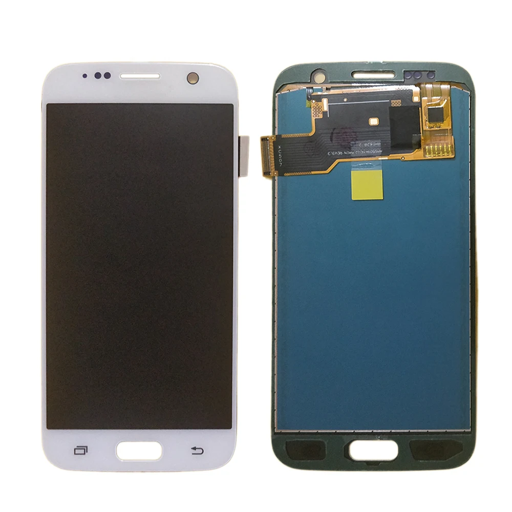 Для samsung Galaxy S7 G930 G930F TFT lcd дисплей кодирующий преобразователь сенсорного экрана в сборе TFT lcd Регулируемая яркость Запасная часть - Цвет: Белый