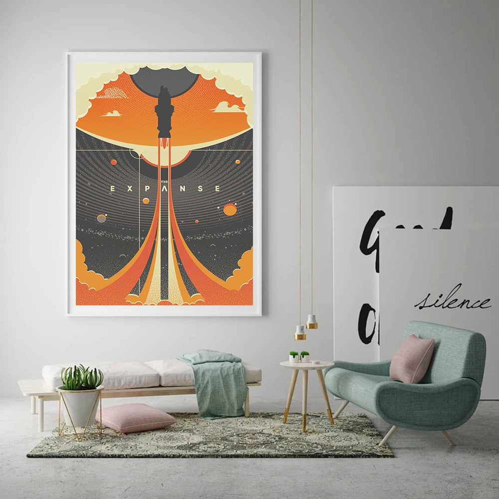 

The Expanse Space Travel Universal Posters and Prints Canvas Painting Wall Art Pictures for Living Room Home Decoration