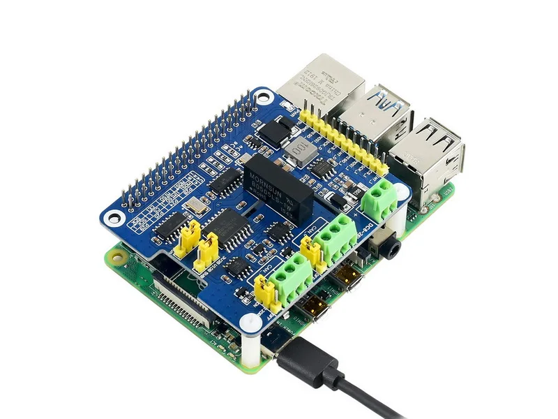 Waveshare2-Channel Изолированная шляпа расширения CAN FD для Raspberry Pi, с несколькими бортовыми схемами защиты