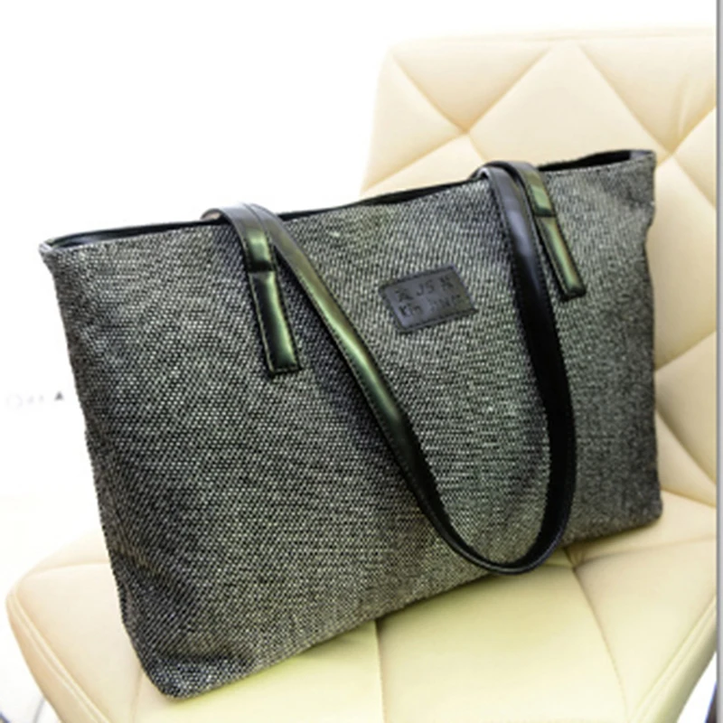 Canvas Draagtas Mode Dames Handtassen Reizen Big Bag Dames Schoudertassen Zwarte Boodschappentas Grote Capaciteit Designer Luxe