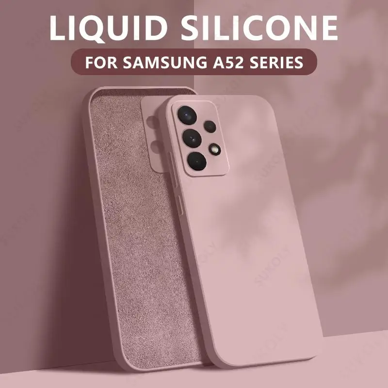 cute phone cases for samsung  VUÔNG Liquid Silicone Ốp Lưng Dành Cho Samsung Galaxy Samsung Galaxy S22 Cực A52 A72 A32 A51 A50 70 S20 FE S21 S10 Plus camera Bảo Vệ Bìa Mềm kawaii phone cases samsung