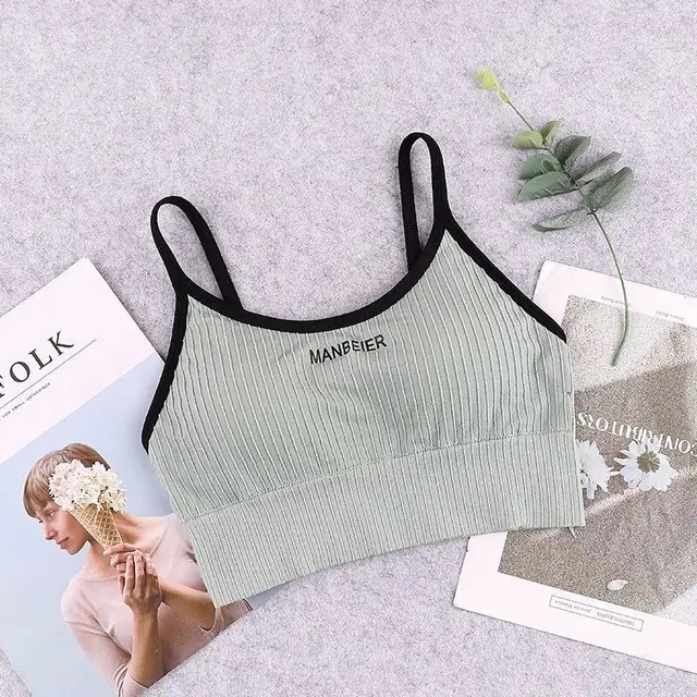 New Sports Bra For Women Gym Sexy Crop Top Bra Women Cotton Underwear Soft Comfort Tube Tops Female Brassiere Tops For Girls Light green