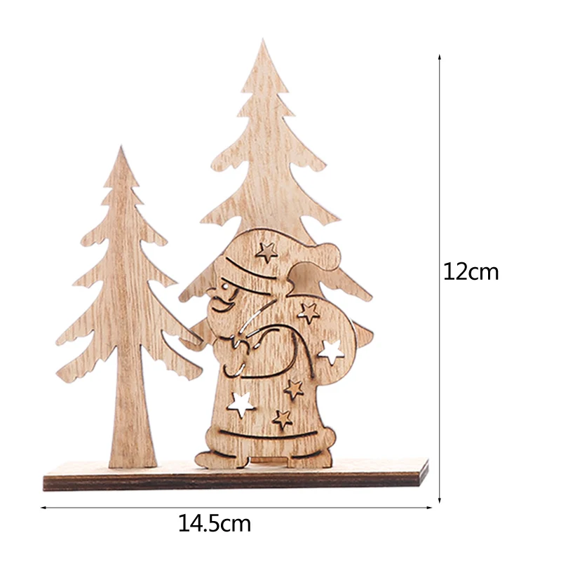 1 шт., деревянные рождественские настольные украшения, Санта-Клаус, Рождественский лось, сделай сам, деревянные поделки для рождества, Нового года, вечерние настольные украшения, детский подарок