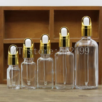 

2pcs/lot 5/10/15/20/30/50/100ml Empty Clear/Amber Glass Essential Oil Perfume Bottle with Glass Pipette Dropper Basket Cover Cap
