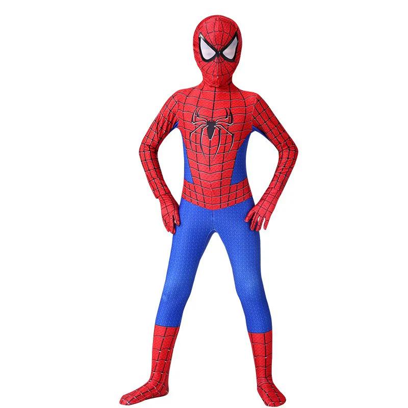 Red and Black Spider Costume Man Suit Child Peter Parker Cosplay Halloween Birthday Kid Adult Selling D39A66| |