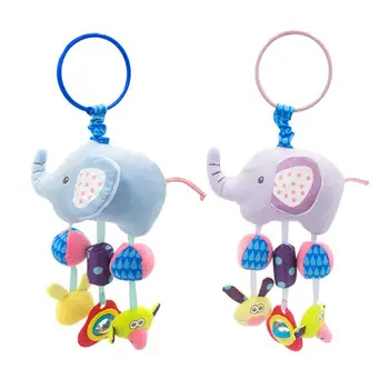 

Newborn Cart Toy Plush Elephant Wind Chime Plush Baby Bed Pendant Toy Baby Educational Playthings