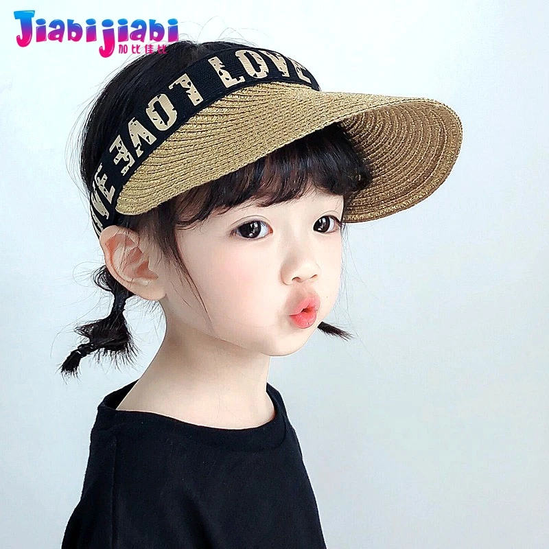 Летняя соломенная шляпа для маленьких девочек и мальчиков Солнцезащитная с