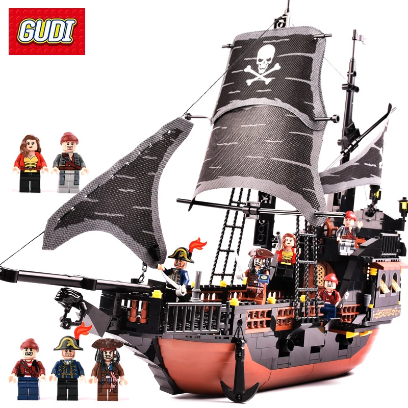 

GUDI 652pcs Pirates Caribbean Black Pearl Ghost Ship large Models Building Blocks educational Birthday Gift Compatible Blocks