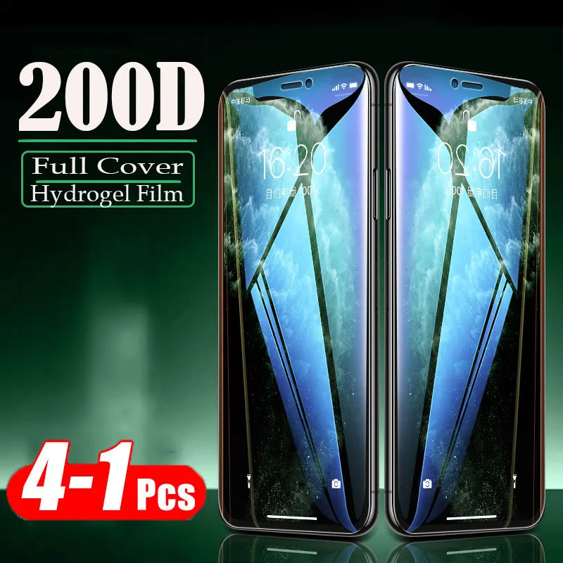 4 1 шт 200D Защитная пленка для IPhone 11 Pro XS Max XR X Защита экрана 8 7 6s Plus Гидрогелевая не