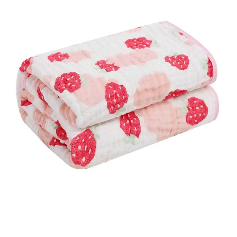 

6 Layers Cotton Swaddle Blanket Cartoon Print Muslin Baby Blankets Infant Swaddle Towel for Newborns Baby Wrap Kids Bath Towel